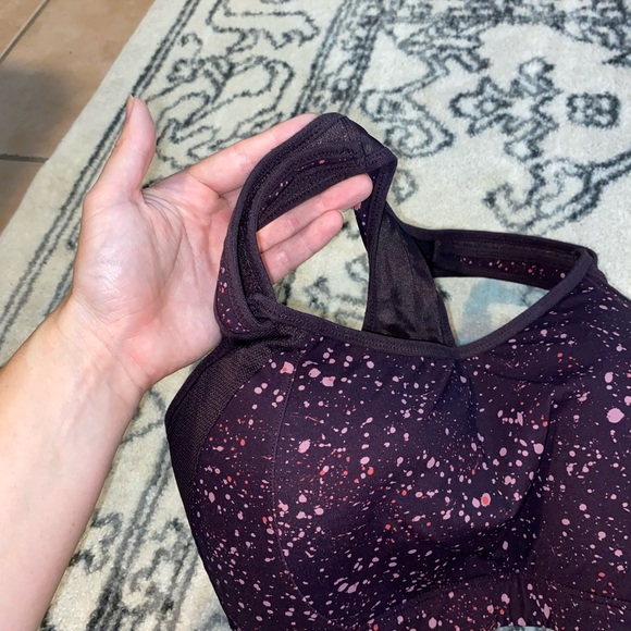 Syrokan 32H High Impact Sports Bra ⭐️⭐️⭐️⭐️⭐️ purple paint splatter Velcro strap - Picture 7 of 9